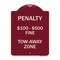 Signmission Penalty $100-$500 Fine Tow-Away Zone Heavy-Gauge Aluminum Sign, 24" x 18", BU-1824-23334 A-DES-BU-1824-23334 - alternate 1